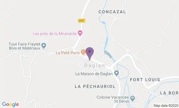 Localisation Crédit Agricole Agence de Daglan
