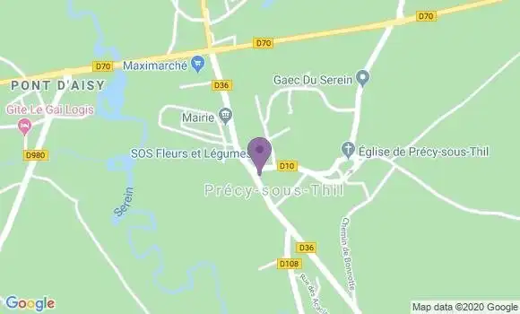 Localisation Crédit Agricole Agence de Précy sous Thil