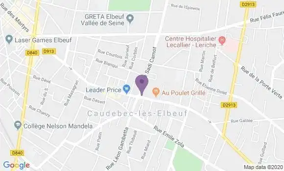 Localisation Crédit Agricole Agence de Caudebec lès Elbeuf