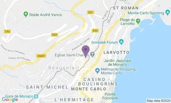 Localisation Crédit Agricole Agence de Beausoleil