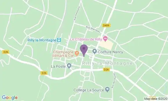 Localisation Crédit Agricole Agence de Rilly la Montagne