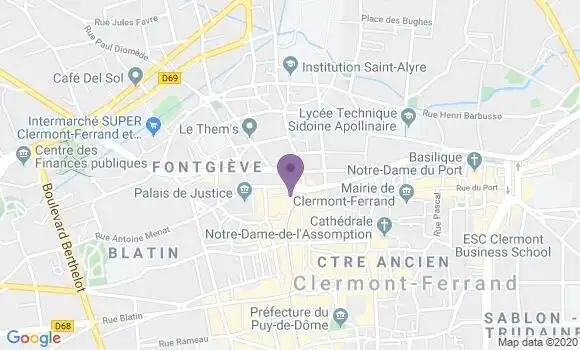 Localisation Crédit Agricole Agence de Clermont Ferrand Gaillard