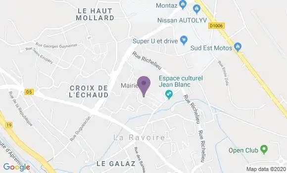 Localisation Crédit Agricole Agence de La Ravoire