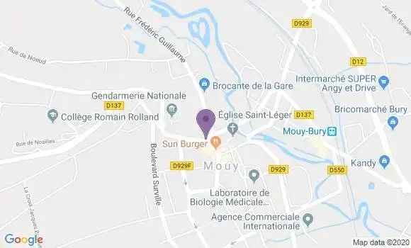Localisation Crédit Agricole Agence de Mouy