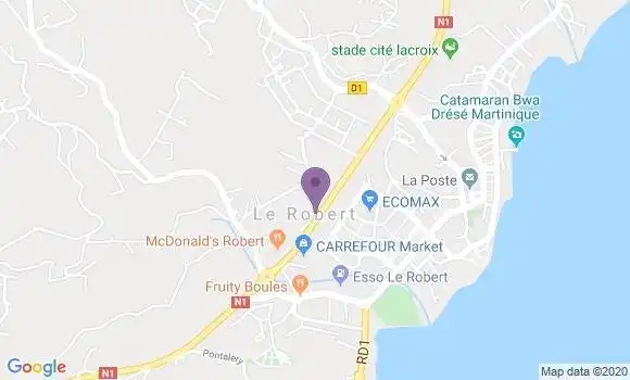 Localisation Crédit Agricole Agence de Le Robert