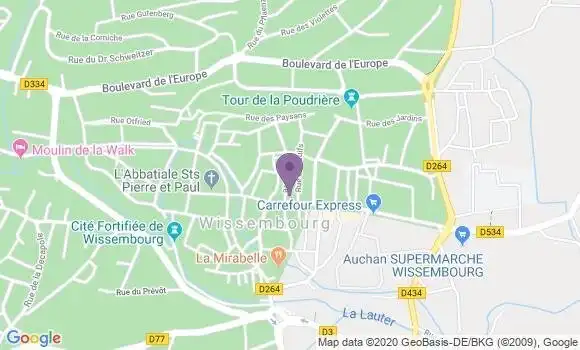 Localisation Crédit Agricole Agence de Wissembourg