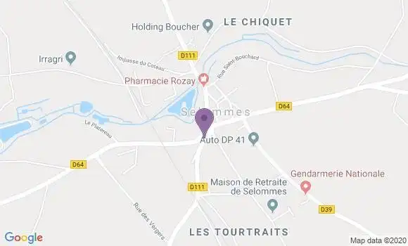 Localisation Crédit Agricole Agence de Selommes