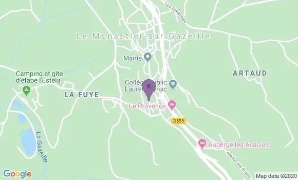 Localisation Crédit Agricole Agence de Le Monastier sur Gazeille