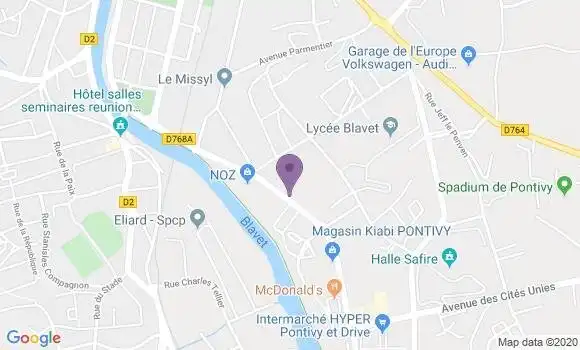Localisation Crédit Agricole Agence de Pontivy Entreprises