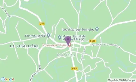 Localisation Crédit Agricole Agence de Marlhes