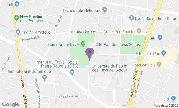 Localisation LCL Agence de Pau Campus