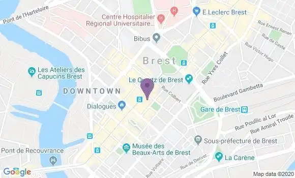 Localisation Crédit Agricole Agence de Brest Siam