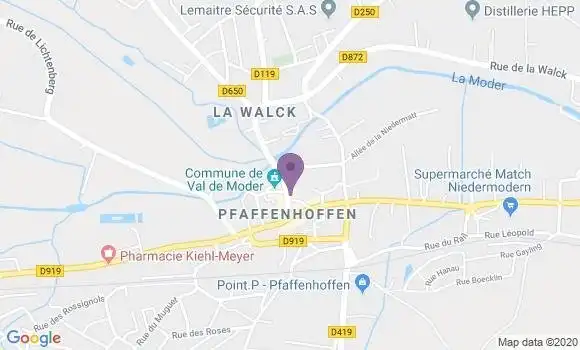 Localisation Crédit Agricole Agence de Pfaffenhoffen