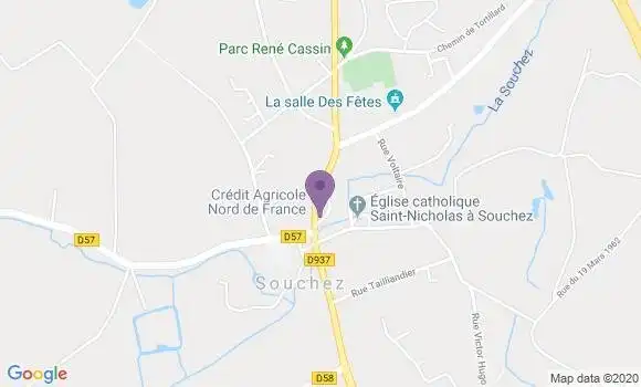 Localisation Crédit Agricole Agence de Souchez