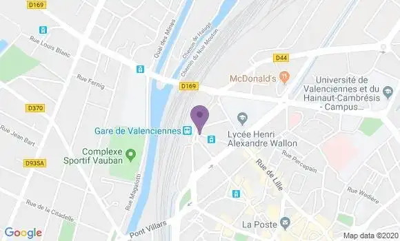 Localisation LCL Agence de Valenciennes Gare