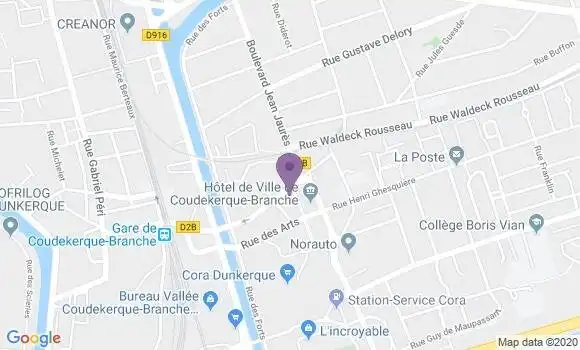 Localisation Crédit Agricole Agence de Coudekerque Branche