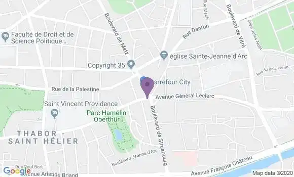 Localisation Crédit Agricole Agence de Rennes Paris
