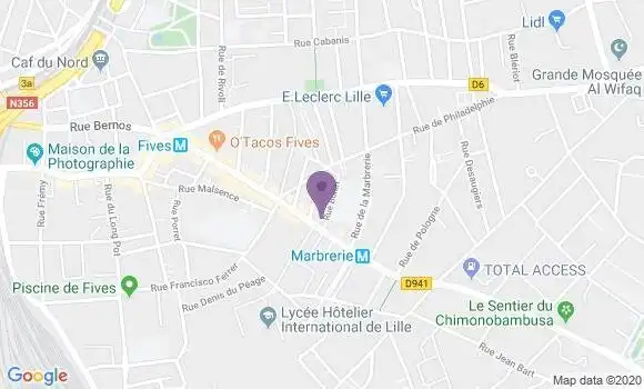 Localisation Crédit Agricole Agence de Lille Fives