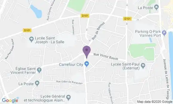 Localisation Crédit Agricole Agence de Vannes Kercado