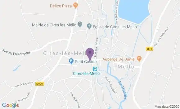 Localisation Crédit Agricole Agence de Cires lès Mello