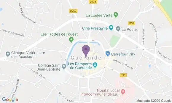 Localisation Crédit Agricole Agence de Guérande Villejames
