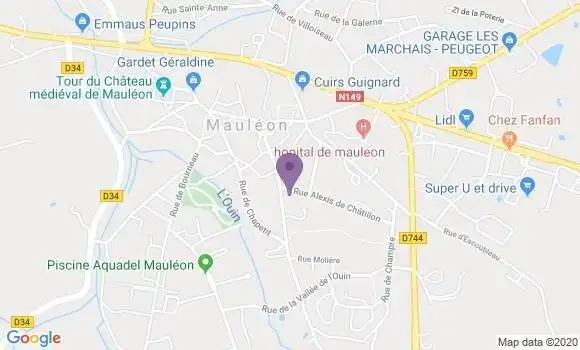 Localisation Crédit Agricole Agence de Mauléon