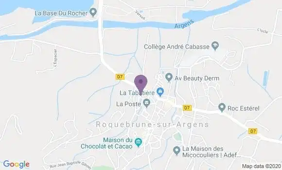 Localisation Crédit Agricole Agence de Roquebrune sur Argens