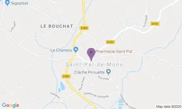 Localisation Crédit Agricole Agence de Saint Pal de Mons