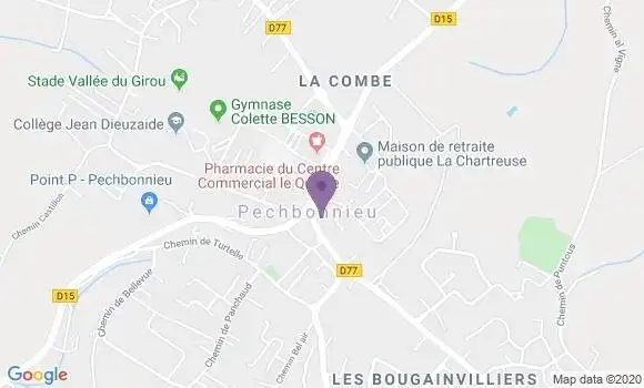 Localisation Crédit Agricole Agence de Pechbonnieu