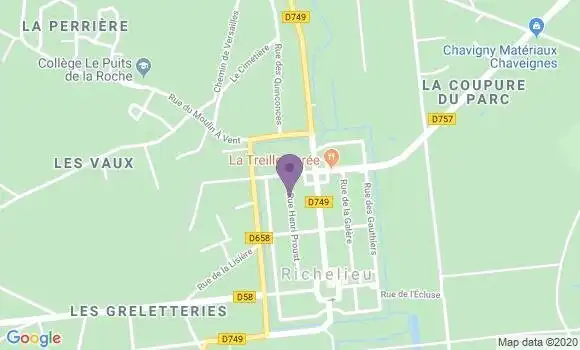 Localisation Crédit Agricole Agence de Richelieu