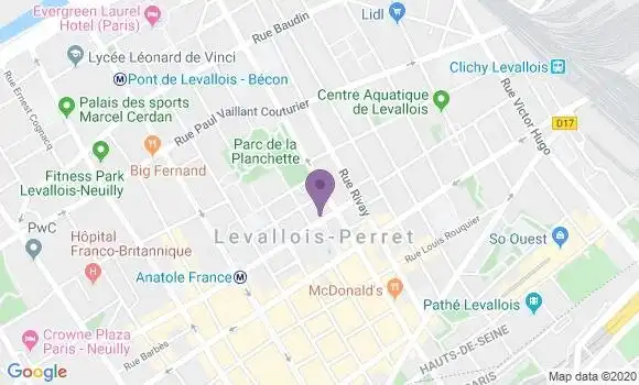 Localisation Crédit Agricole Agence de Levallois Perret