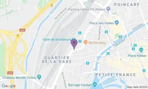 Localisation Crédit Agricole Agence de Strasbourg Gare