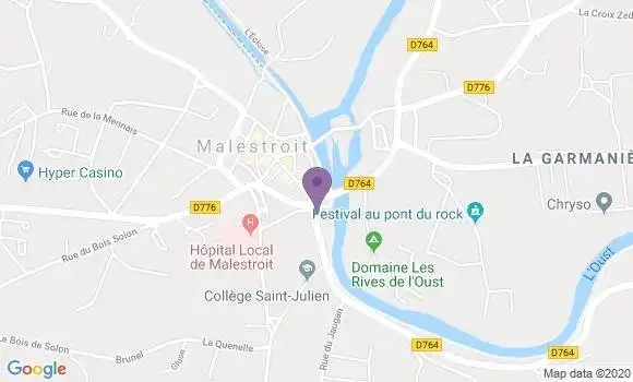 Localisation Crédit Agricole Agence de Malestroit