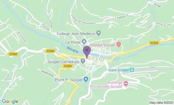 Localisation Crédit Agricole Agence de Sospel
