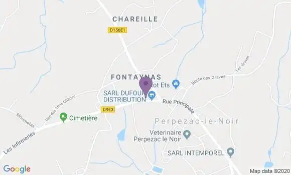 Localisation Crédit Agricole Agence de Perpezac le Noir