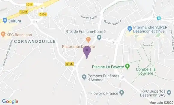 Localisation Crédit Agricole Agence de Besançon le Vigny