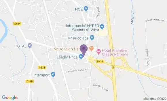 Localisation Crédit Agricole Agence de Pamiers Carrefour