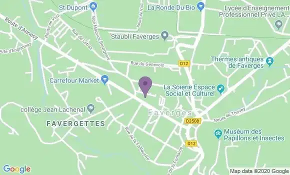 Localisation Crédit Agricole Agence de Faverges