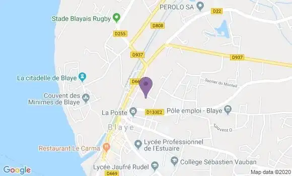 Localisation Crédit Agricole Agence de Blaye