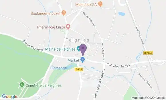 Localisation Crédit Agricole Agence de Feignies