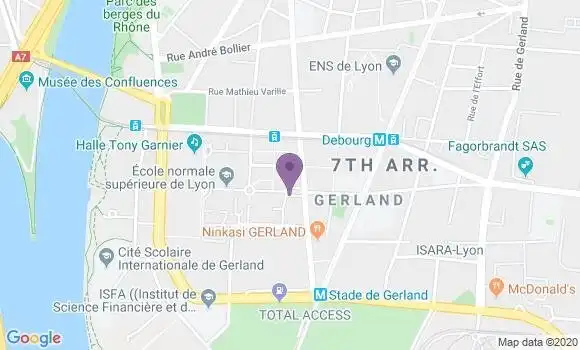 Localisation LCL Agence de Lyon Gerland