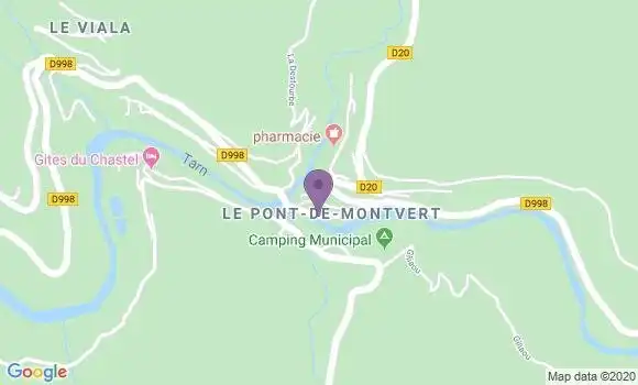 Localisation Crédit Agricole Agence de Le Pont de Montvert