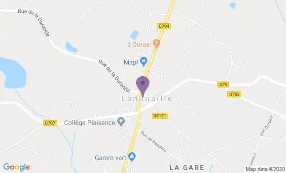 Localisation Crédit Agricole Agence de Lanouaille