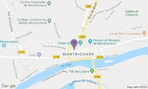 Localisation Crédit Agricole Agence de Montrichard