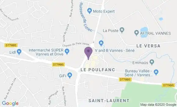 Localisation Crédit Agricole Agence de Séné le Poulfanc