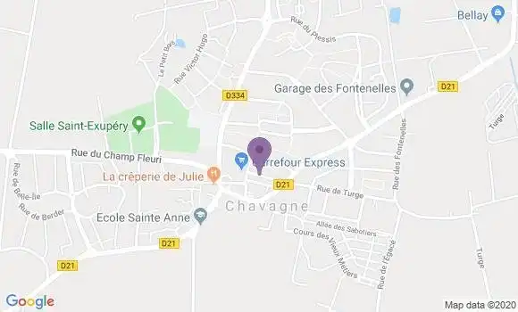 Localisation Crédit Agricole Agence de Chavagne
