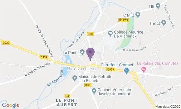 Localisation Crédit Agricole Agence de Brézolles