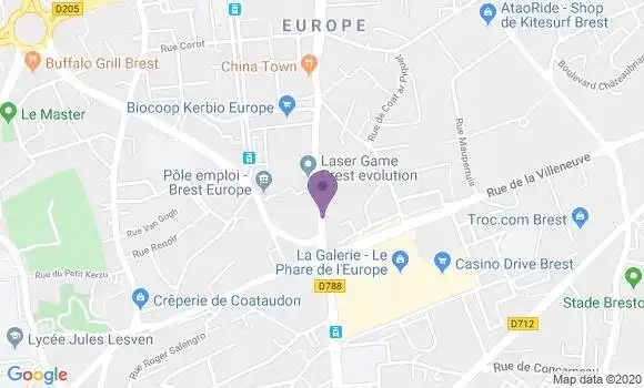 Localisation LCL Agence de Brest Rue de Gouesnou