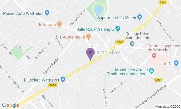 Localisation Crédit Agricole Agence de Wattrelos