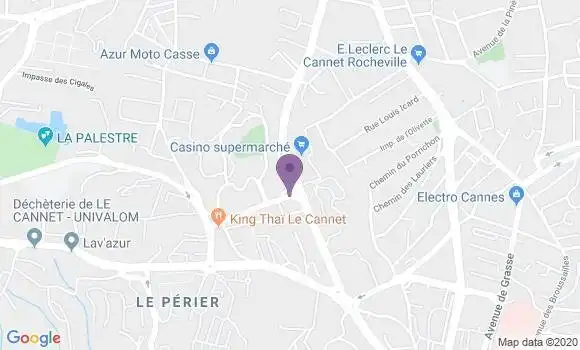 Localisation Crédit Agricole Agence de Le Cannet Rocheville Mimosas